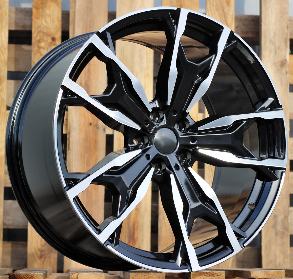 R20x8  5X112  ET  27  66.6  Y0204  Black Polished (MB)  For BMW  (K4)  (Rear+Front New X3)