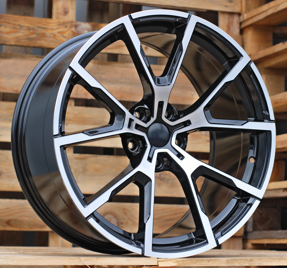 R19x8  5X112  ET  27  66.6  B5601  Black Polished (MB)  For BMW  (P2)  (Rear+Front)