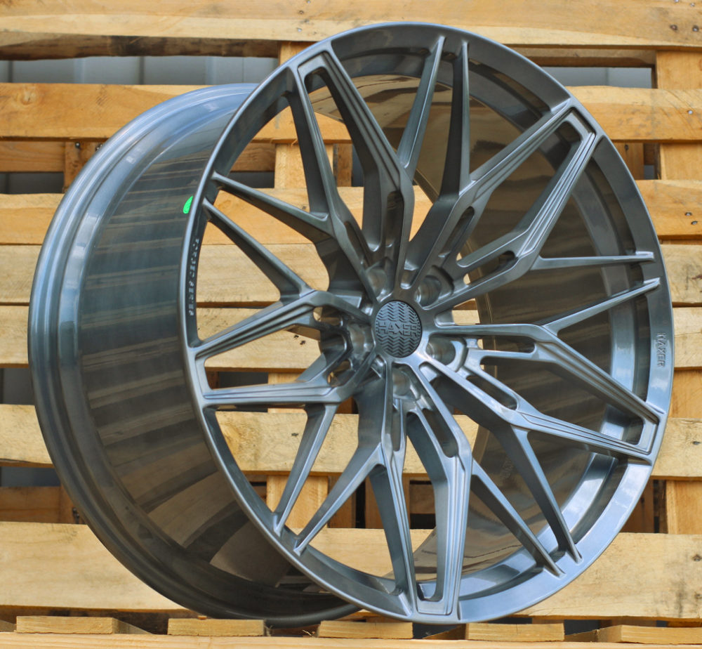 R23x12  5X112  ET  35  66.6  HXF02  Dark Brush Silver (DBS)  For HAXER  (K3)  (FORGED  (NEW Model) Rear+Front)