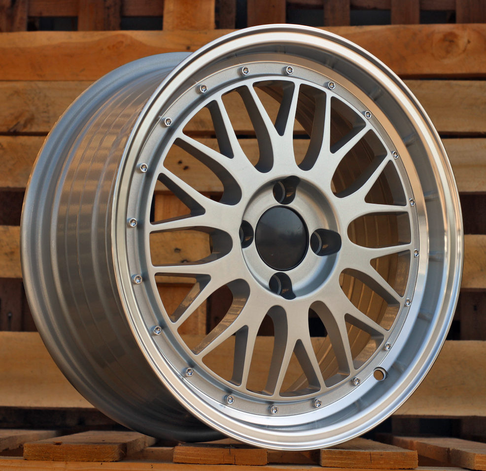 R15x6.5  4X100  ET  35  67.1  A1025  (3S215)  Silver+Polished Lip (SP)  For RACIN  (L3)  (HYBRID FORGED Style BBS)