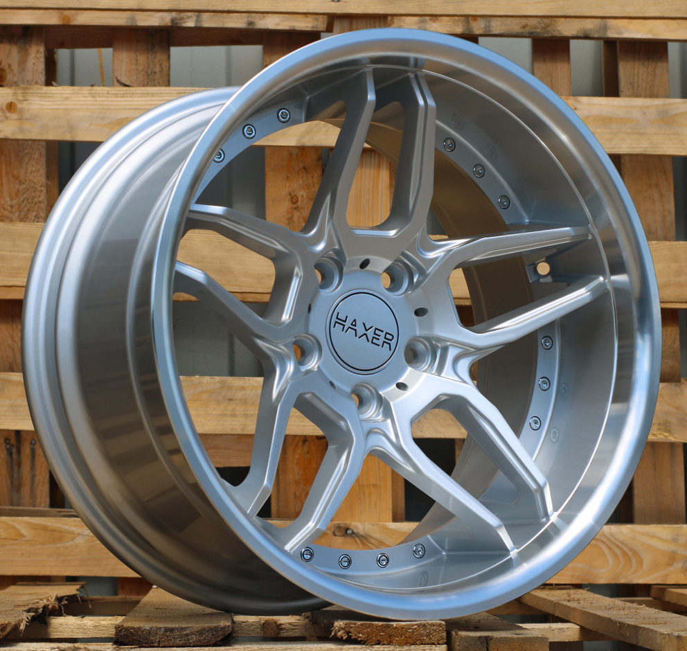 R18x8.5  5X120  ET  20  74.1  SSA01  (HX030)  Silver+Polished Lip (SP)  For HAXER  (Z2)  (Rear+Front)