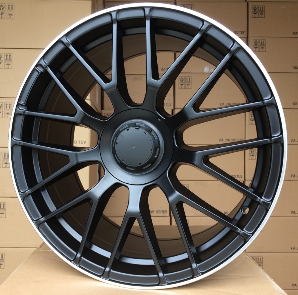 Mercedes BK912  Melns pusmatēts ar pulētu malu R20 5X112 9.5J et48 66.6