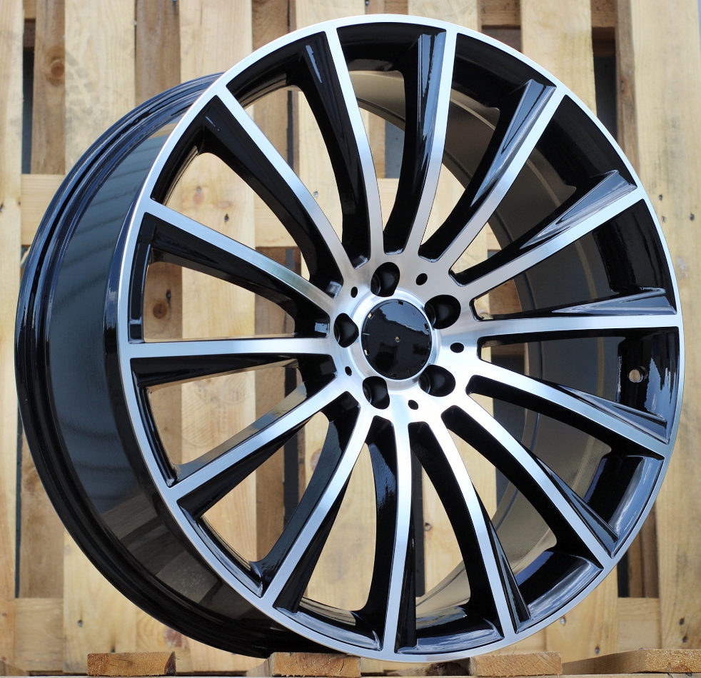 R19x8.5  5X112  ET  30  66.6  B1048  Black Polished (MB)  For MER  (P)  (Rear+Front)