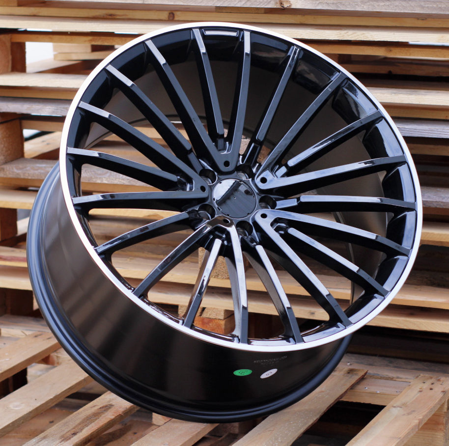 R22x10.5  5X112  ET  40  66.6  MR532  (IN0235)  Black+Polished Lip (BLPL)  For MER  (P1+A)  (REAR+FRONT)