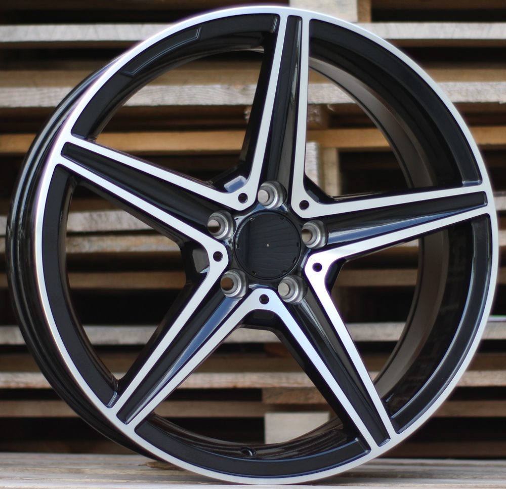 R19x9  5X112  ET  45  66.6  B5052  (IND5376)  Black Polished (MB)  For MER  (K7+P1)  (Rear+Front)