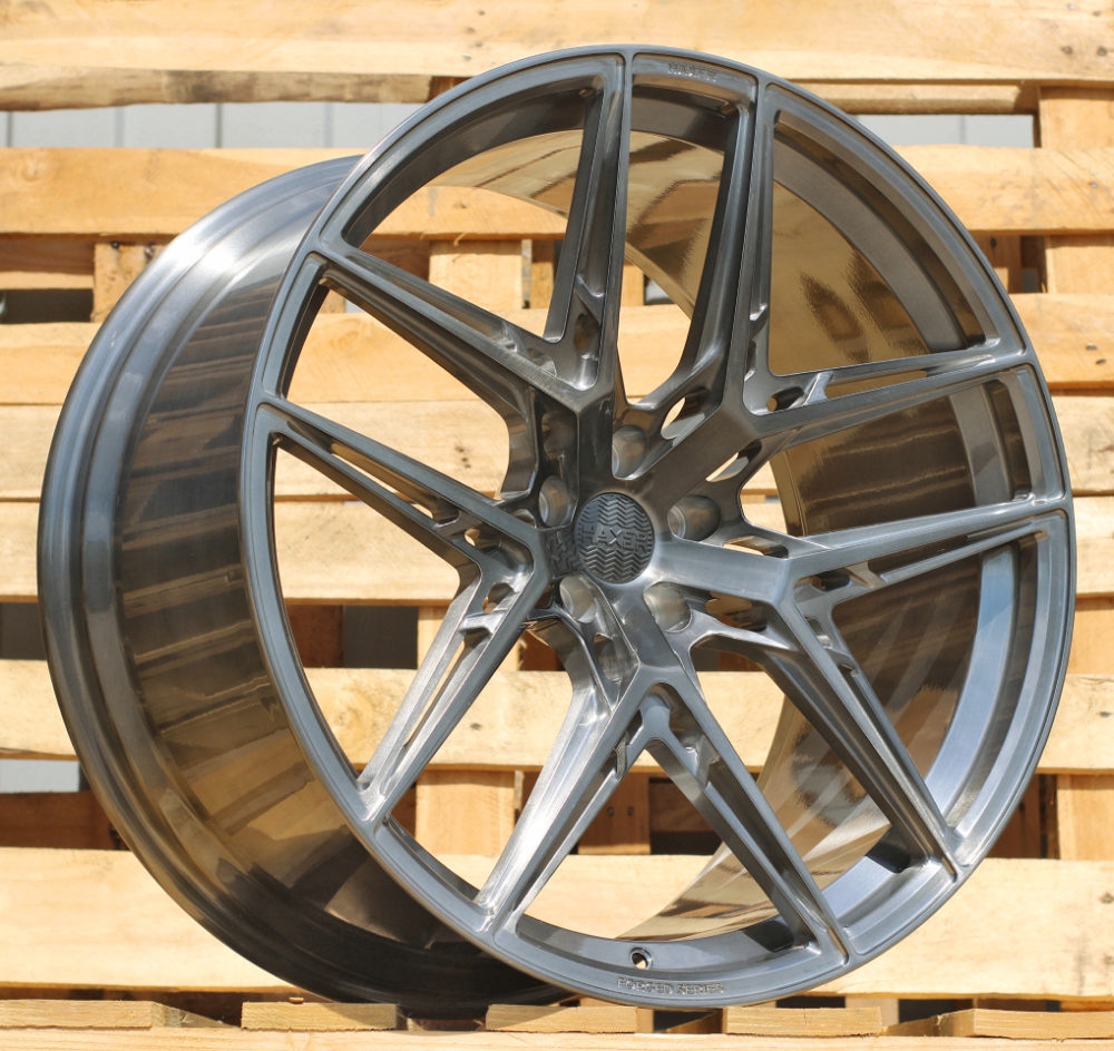R23x12  5X112  ET  35  66.6  HXF01  Dark Brush Silver (DBS)  For HAXER  (K3)  (FORGED  (NEW Model) Rear+Front)