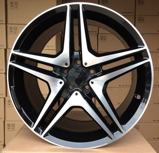 R19x9.5  5X112  ET  43  66.6  BY496  Black Polished (MB)  For MER  (P2)  (Rear+Front)